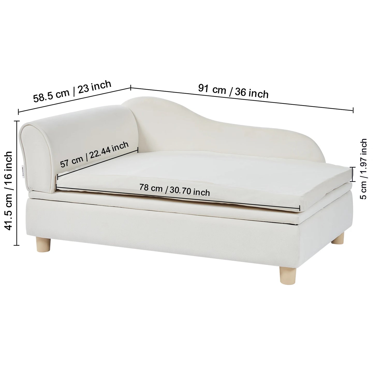 VEVOR Pet Sofa Dog Couch for Medium-Sized Dogs and Cats Soft Velvety Dog Sofa Bed for Living Room Bedroom Pet Store or Clinic