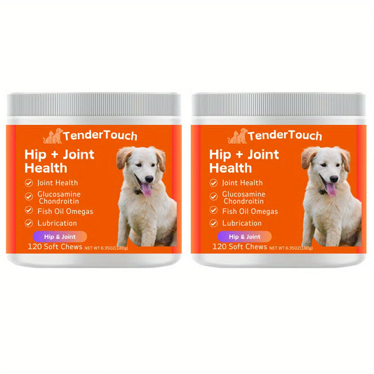 240 Chews - 2 Pack (2 x 180g/6.35oz) 360g/12.7oz - TenderTouch Hip & Joint Health - Glucosamine for Dogs Soft Chews