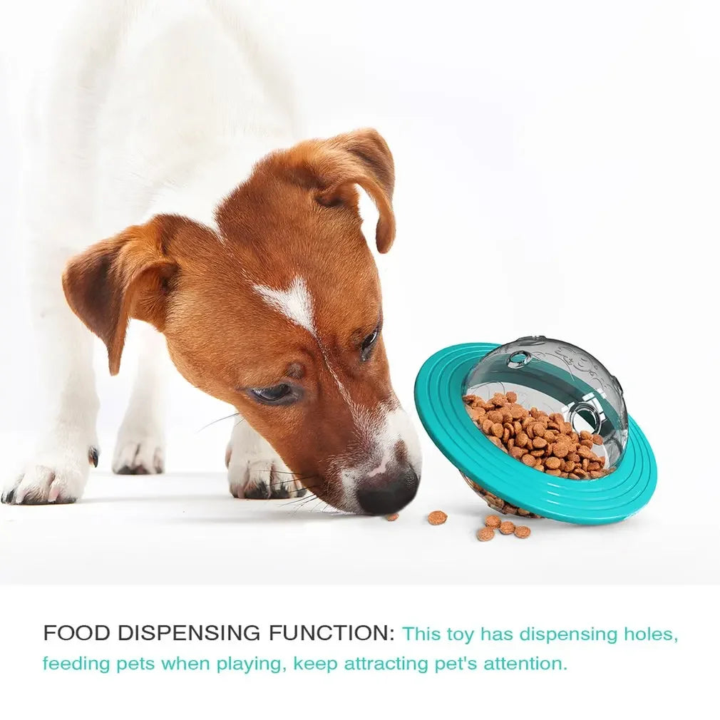 Flying Saucer Dog Game Flying Discs Toys Chew Leaking Slow Food Feeder Ball Puppy IQ Training Toy Anti Choke Puzzle Dogs