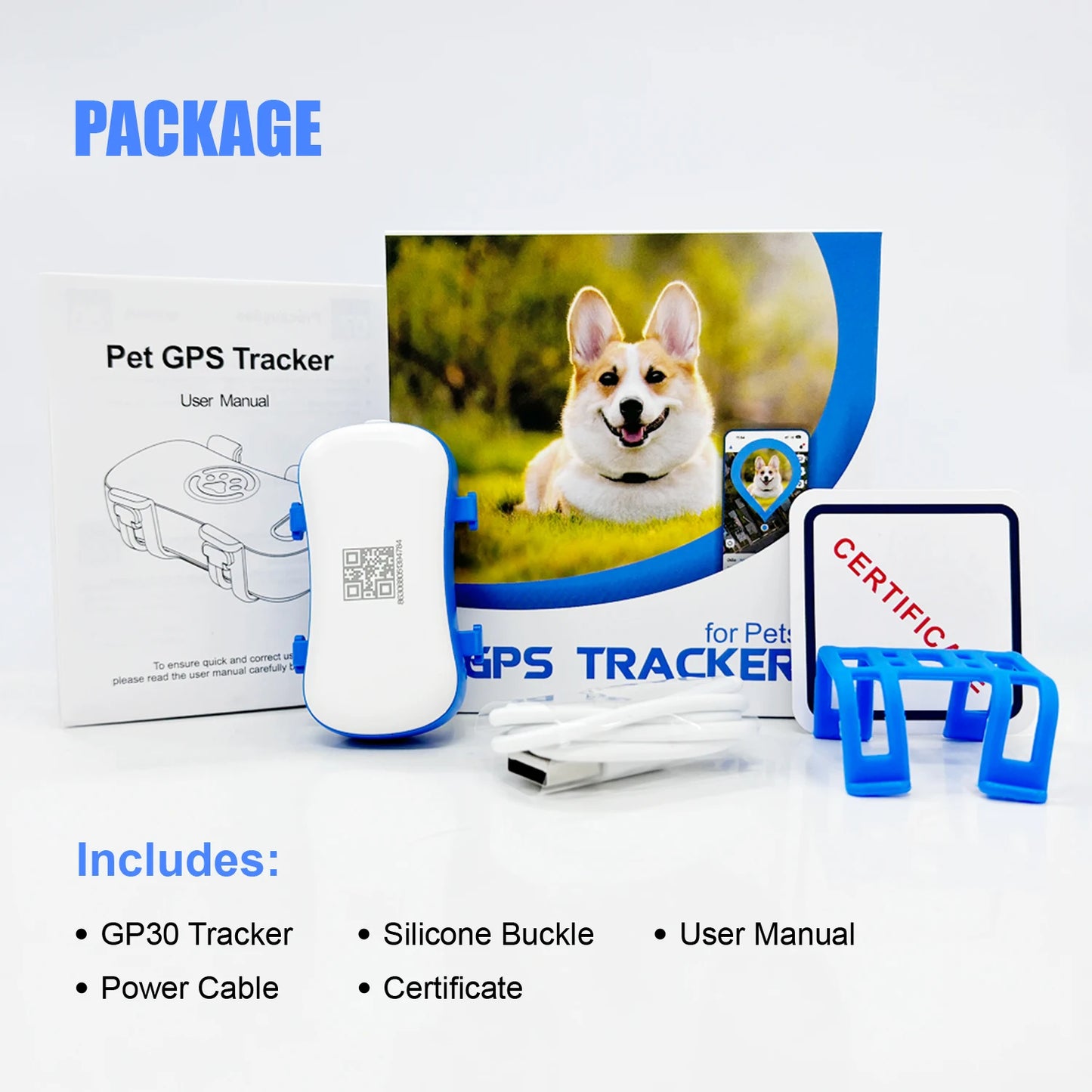 4G Dog Cat GPS Tracker for Pets - Waterproof Smart Locator with App, Live Tracking & Light/Sound Search, Free Trial Included