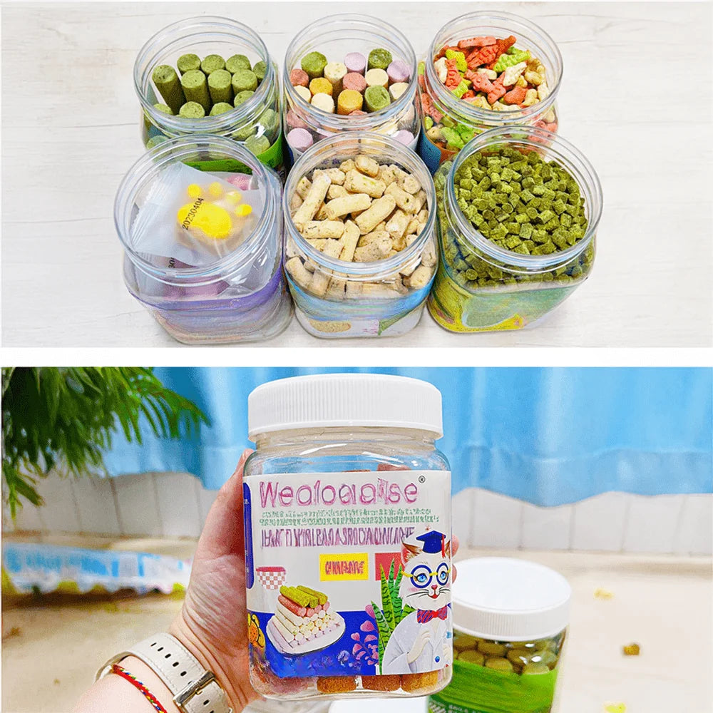 Cat Fish Shape Biscuit, Cat Treats for Hairball Support and Teeth Cleaning, Chicken Flavored Hairball Treats for Cats