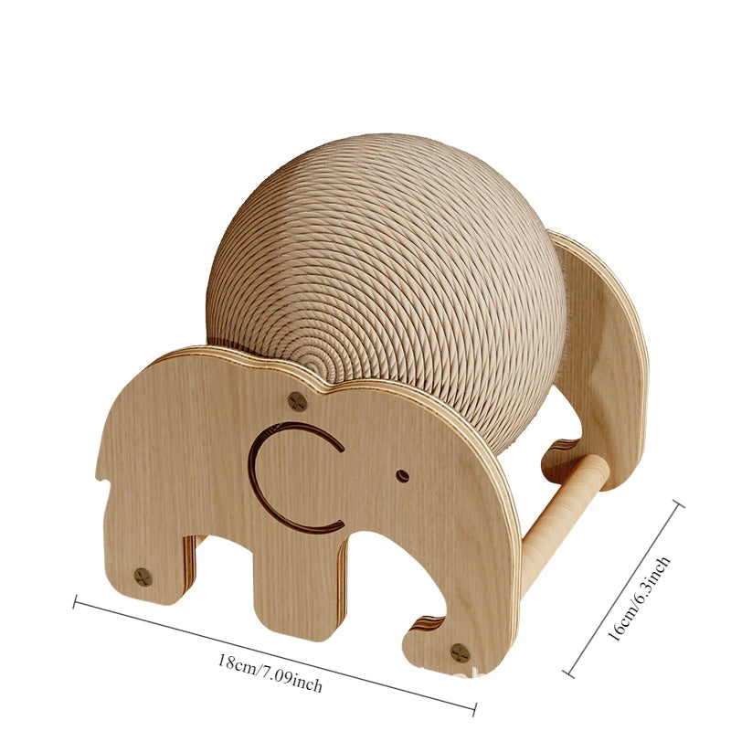 Cat scratch ball board pet toy Wear-resistant cat dog toy sisal ball upright auspicious elephant windmill model random hair