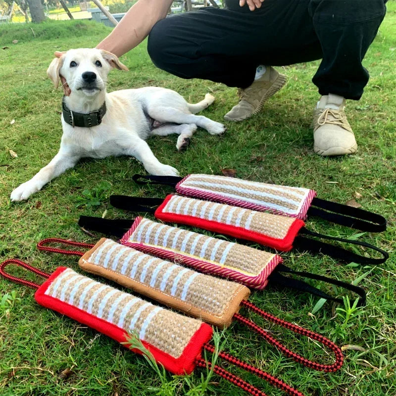 Dog Biting Pillow Tug Stick Hemp Training Chewing Durable Linen Molar Clean Teeth Interactive Toys Outdoor 2 Rope Pets Supplies