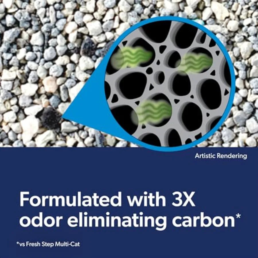 Clumping Cat Litter Heavy Duty Advanced Long Lasting 30Day Odor Control with Odor Eliminating Carbon 17.5 lb