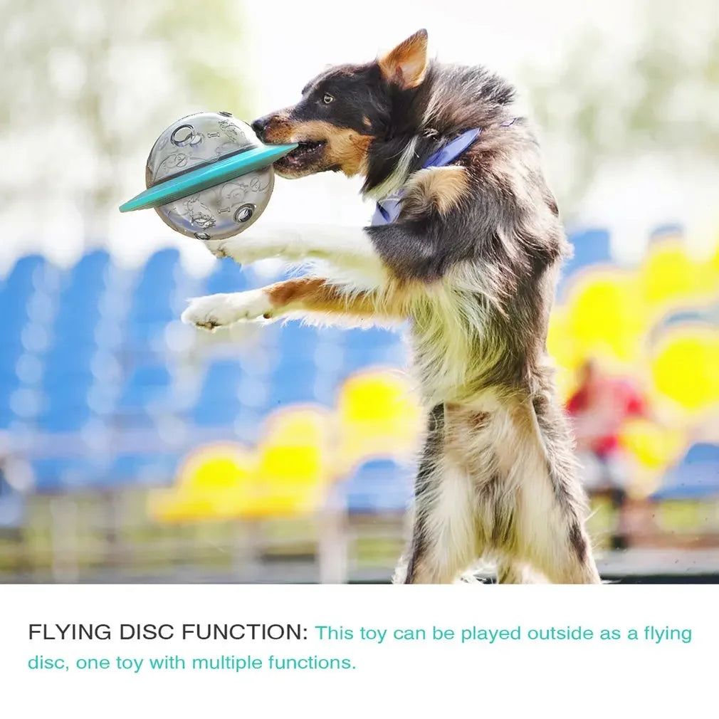 Flying Saucer Dog Game Flying Discs Toys Chew Leaking Slow Food Feeder Ball Puppy IQ Training Toy Anti Choke Puzzle Dogs
