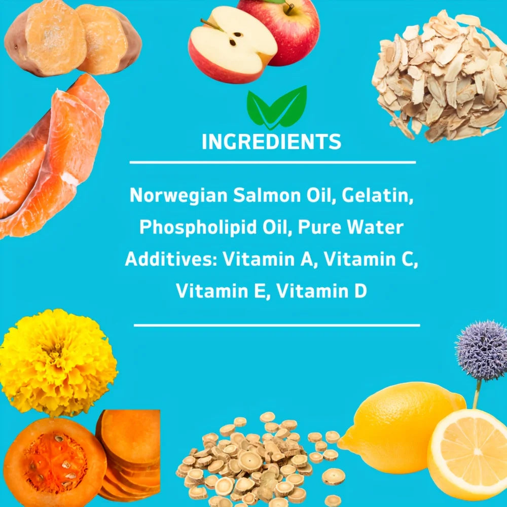 60 Capsules Amazing Omega 3 Fish Oil for Dogs and Cats - Omega 3 for Dogs and Cats Shedding and Skin Health For Dog Dry Skin