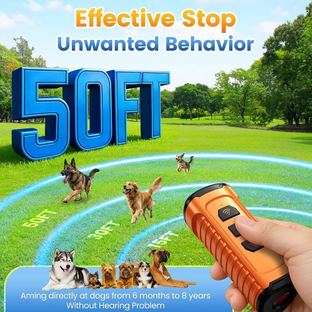 Advanced 3X Bark Control Device for Dogs - Indoor/Outdoor Training Aid with Flashlight