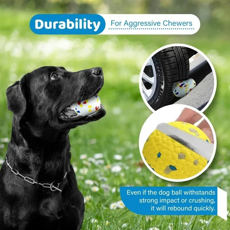 Dog Balls Vibrant Dog Toy Balls Bouncy Tennis Balls Durable for Aggressive Chewers Fetch Game Balls for Large Medium 2PK