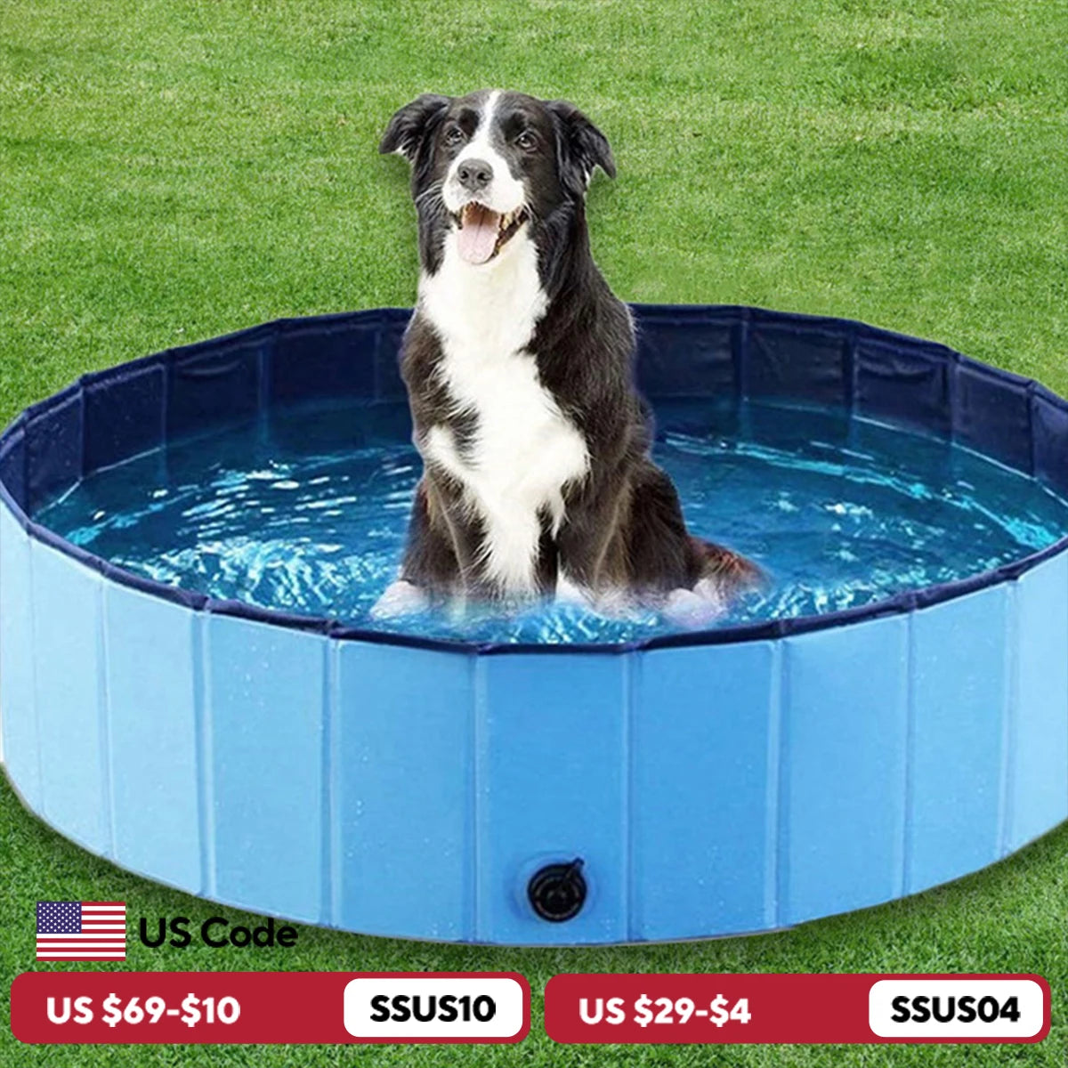 Dog Swimming Pool or Pool Cover Portable Plastic Pool Grooming Tub Bathing Scratch Resistance Pet Pools Bathtub for Large Dogs