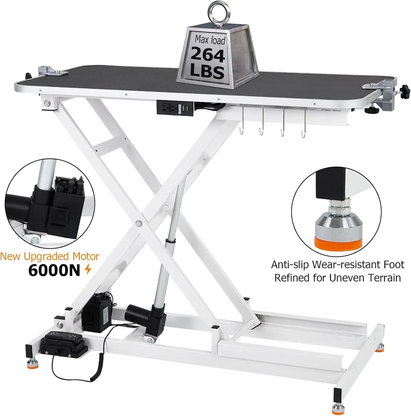 50Inch Electric Pet Grooming Table, (9"- 40") Height Adjustable X-Type Electric Lift Dog Grooming Table for Large Dogs,