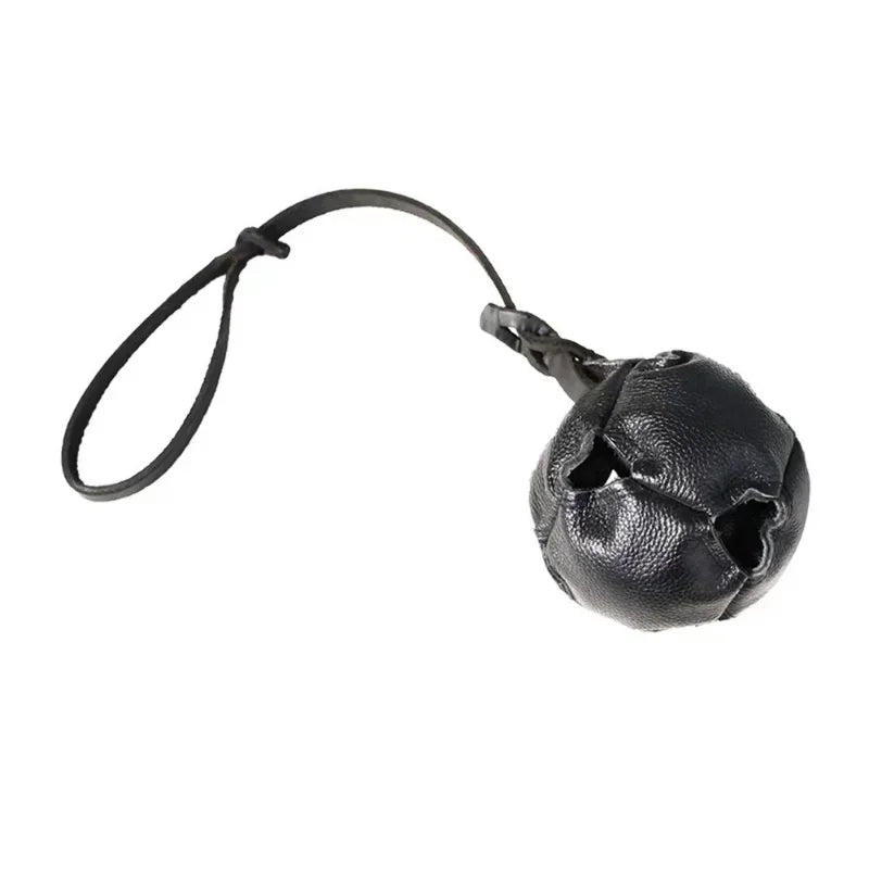 Leather Dog Training Ball Toy Dog Ball Tug Toy, with a Handle Dog Bite Toy, Soft Puppy Reward Toy for Fetch Catch Throw Pet Toys