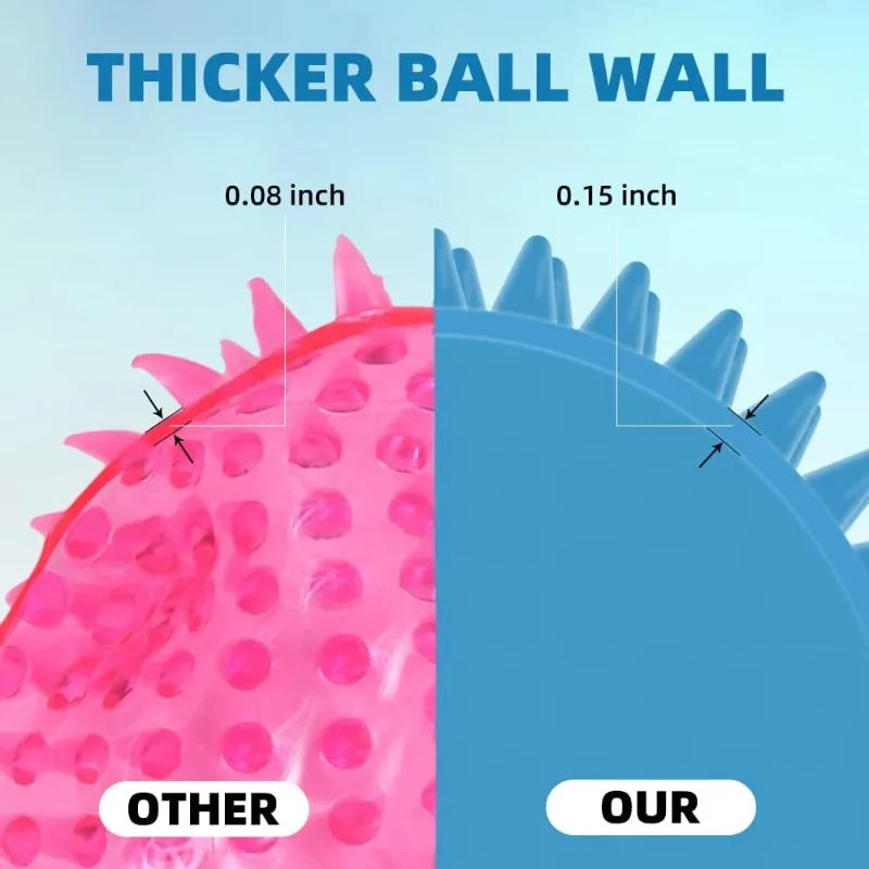 4.5-inch dog ball toy, suitable for medium to large dogs, 4-piece durable dog toy, prick dog ball for cleaning teeth