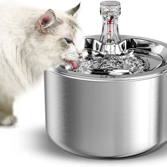 Smart Water Fountain Automatic Filter Water Dispenser Feeder Motion Sensor 2L Pet Drinking Fountain 304 Stainless Steel