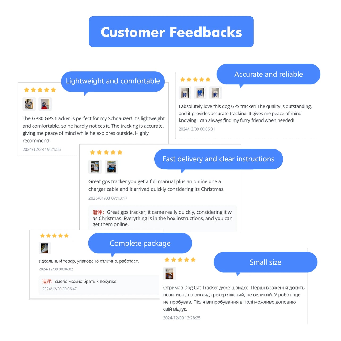 4G Dog Cat GPS Tracker for Pets - Waterproof Smart Locator with App, Live Tracking & Light/Sound Search, Free Trial Included