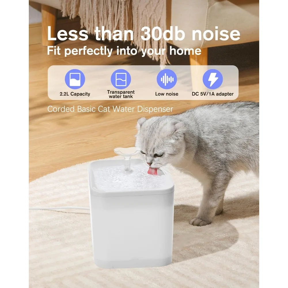 Automatic cat Feeder and Water Fountain,4L WiFi Dry Auto Pet Food and 2.2L Water Dispenser Set,Small Timed Self Feed Smart APP F