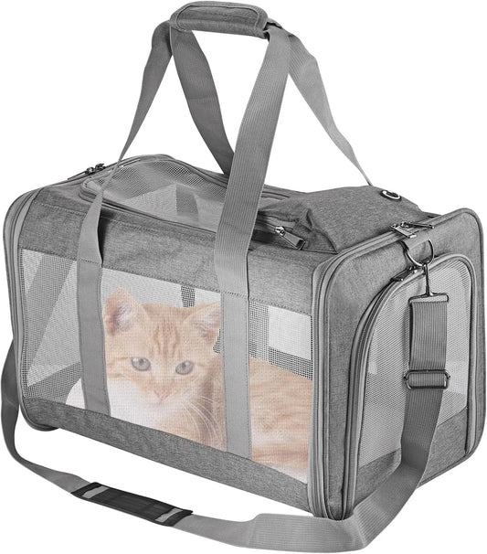 Airline Approved Pet Carrier for Cats Dogs Soft Travel Bag with Breathable Honeycomb Board,Removable Support Board for Vet