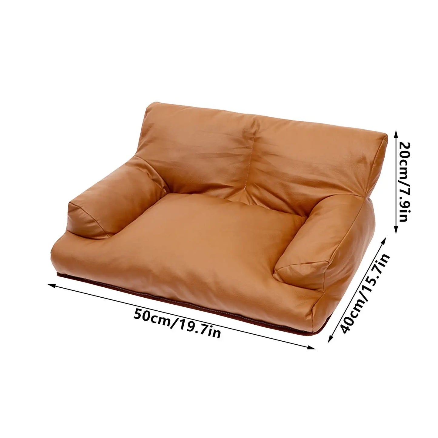Pet Dog Cat Sofa Vintage,Leather Rectangle Pet Sofa Bed,PU Dog Cat Pet Sofa Couch Chair ,Home Cat Puppy Faux Leather Couch