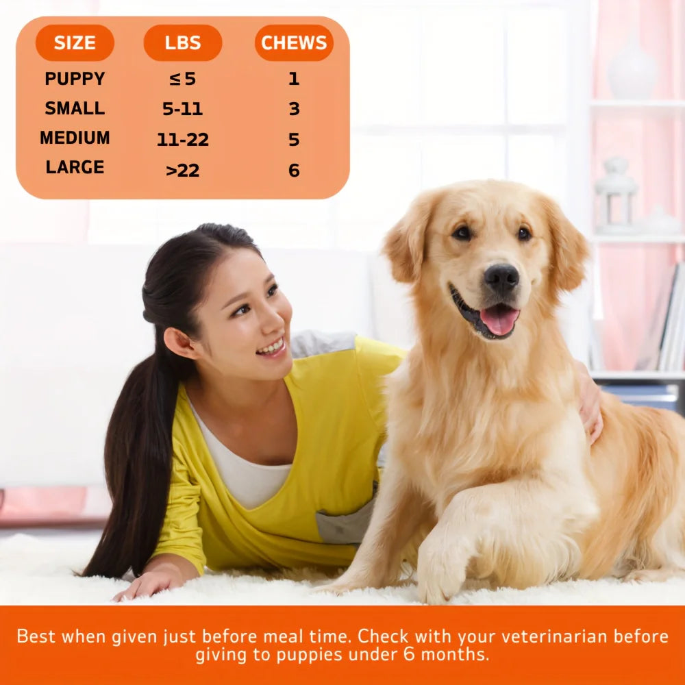 120 Chews - (1 Pack x 180g/6.35oz)  180g/6.35oz - TenderTouch Probiotics for Dogs, Dog Probiotics for Digestive Support