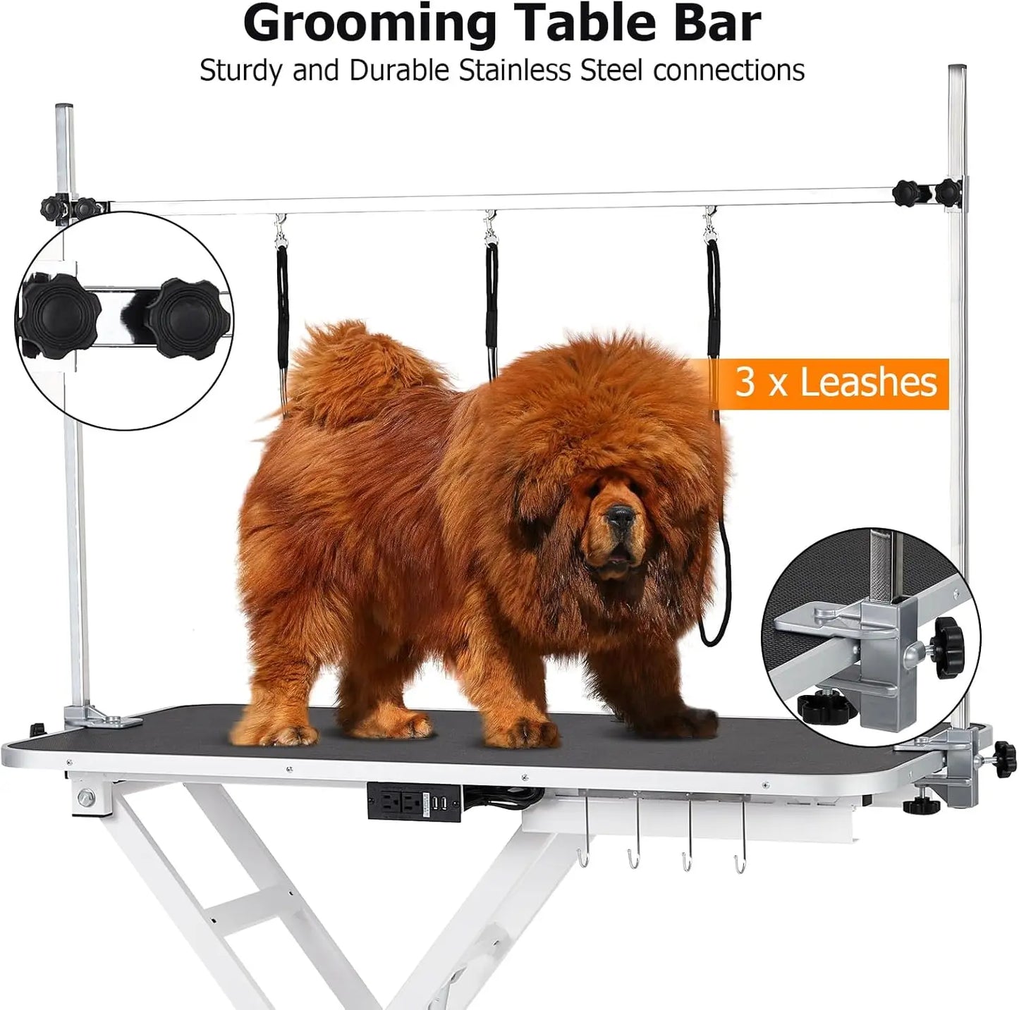 50Inch Electric Pet Grooming Table, (9"- 40") Height Adjustable X-Type Electric Lift Dog Grooming Table for Large Dogs,