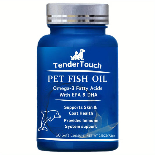60 Capsules Amazing Omega 3 Fish Oil for Dogs and Cats - Omega 3 for Dogs and Cats Shedding and Skin Health For Dog Dry Skin
