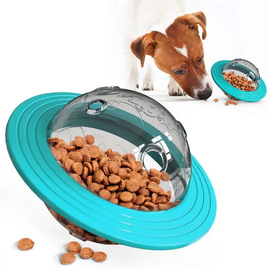 Flying Saucer Dog Game Flying Discs Toys Chew Leaking Slow Food Feeder Ball Puppy IQ Training Toy Anti Choke Puzzle Dogs