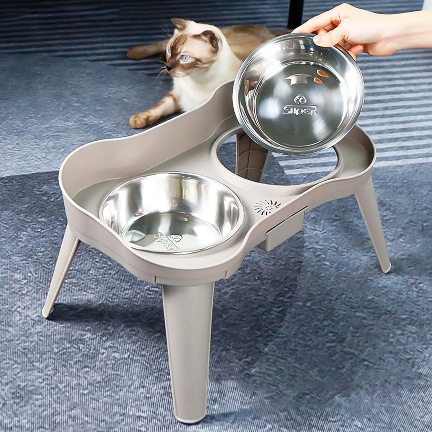 Stainless Steel Elevated Dog Bowl Non-Slip and No Spill Design Bowl Pet Supplies for Small Medium Large Dogs