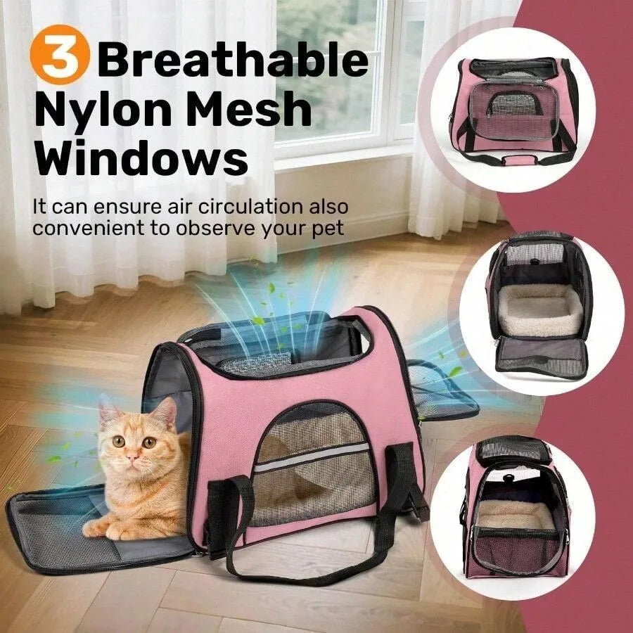 【New style】Cat Carriers Dog Carrier Pet Carrier For Small/ Medium Cats Dogs Puppies Up To 20lbs , TSA Airline Approved Small Do