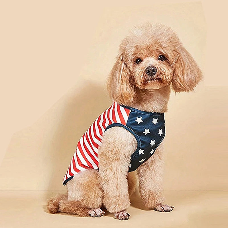 American Flag Patriotic Dog Bandana Scarf Set with Bow Tie Adjustable Pet Neckerchief for Small Medium Large Dogs Cats