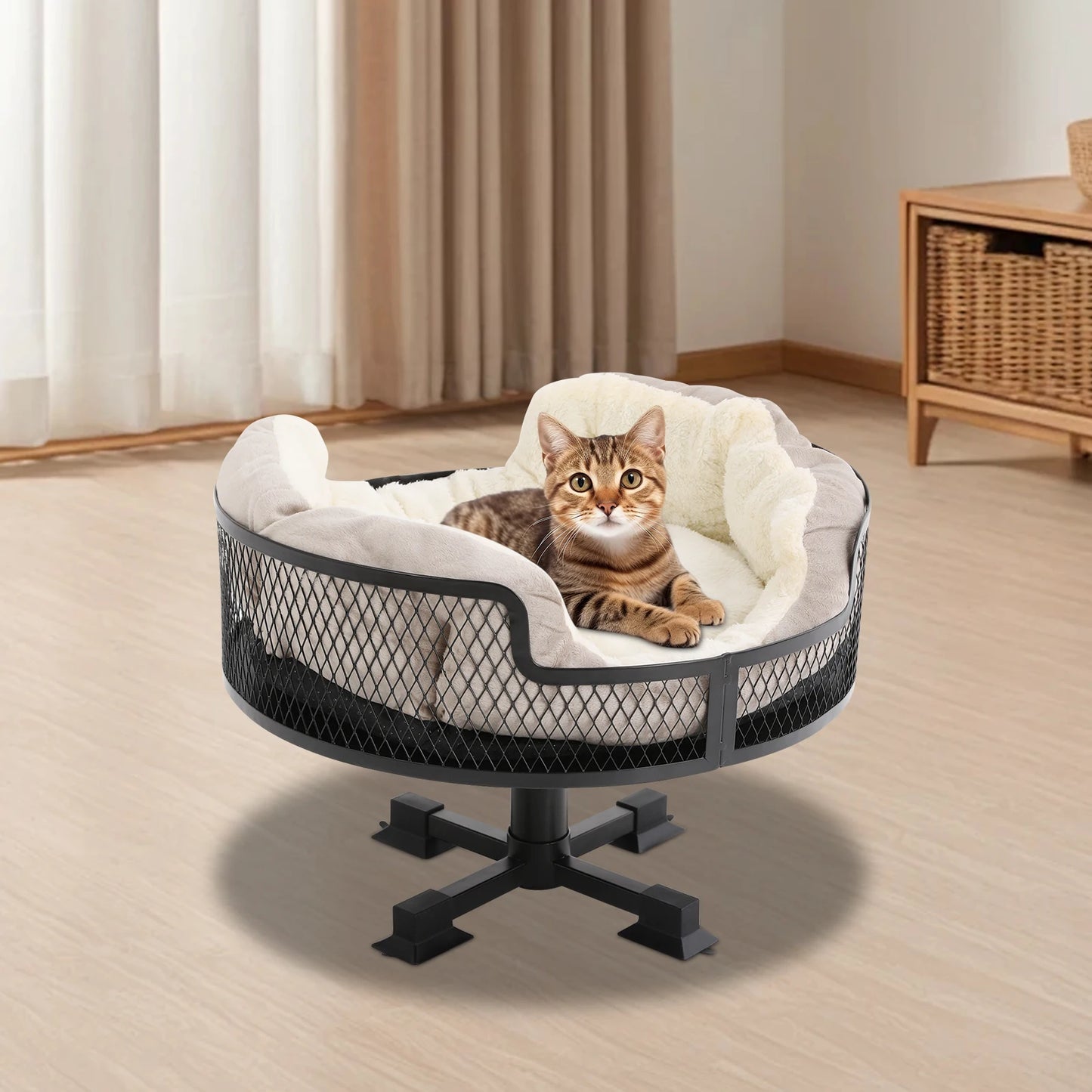 Portable Stainless Steel Elevated Cat Desk Bed 22.05 Lbs Weight Capacity Or Small Cats And Dogs