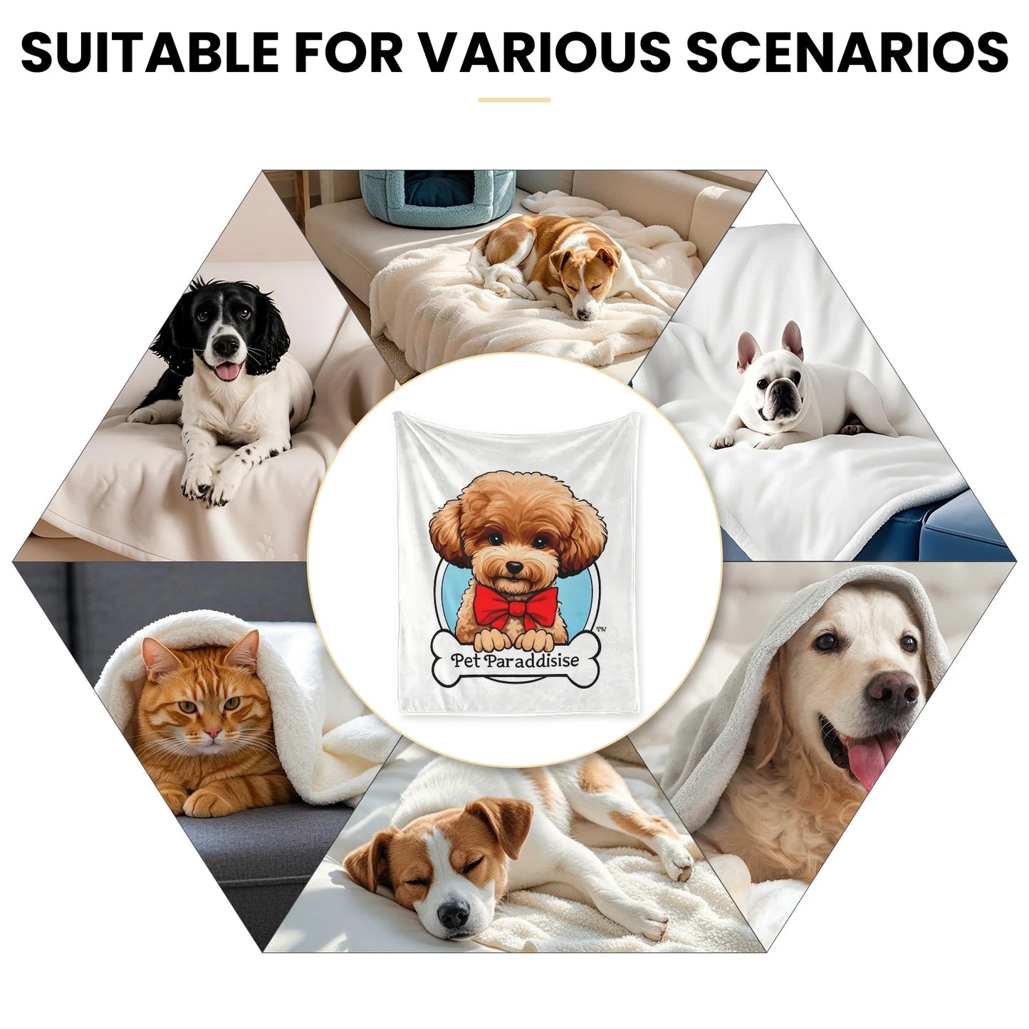 Dog Bed Mat Blanket Soft Fluffy Pet Blanket Dog Pattern Pet Travel Mat Warm Comfortable Blanket for Cat Dogs Supplies