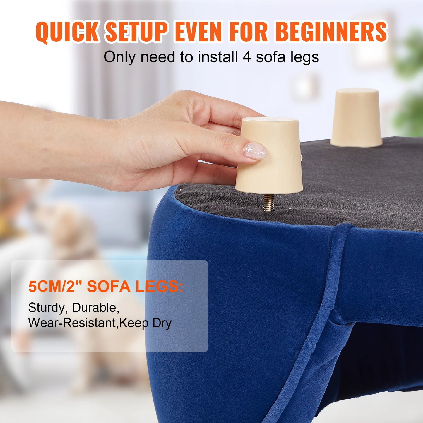 VEVOR Pet Sofa Dog Couch for Medium-Sized Dogs and Cats Soft Velvety Dog Sofa Bed for Living Room Bedroom Pet Store or Clinic