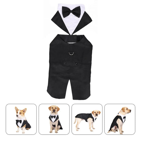 Dog Tuxedo Dog Suit and Bandana Set Party Shirt Exquisite Stitching Size XL