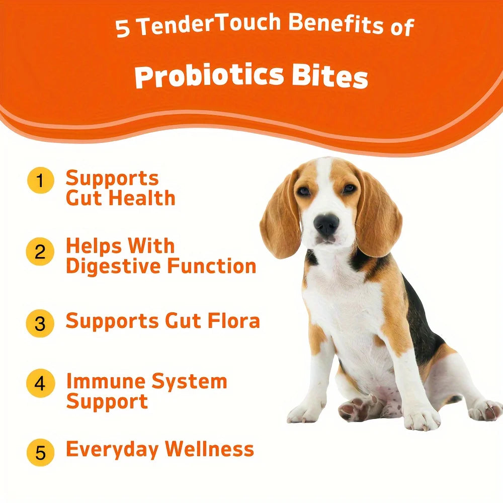 120 Chews - (1 Pack x 180g/6.35oz)  180g/6.35oz - TenderTouch Probiotics for Dogs, Dog Probiotics for Digestive Support