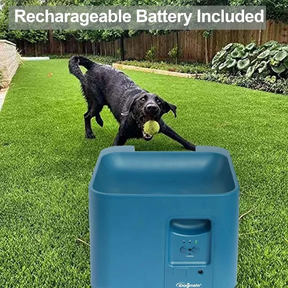 Automatic Dog Ball Launcher - Rechargeable Tennis Ball Thrower for All Sized Dogs - Remote Control - 3 Balls Indoor/Outdoor Toy