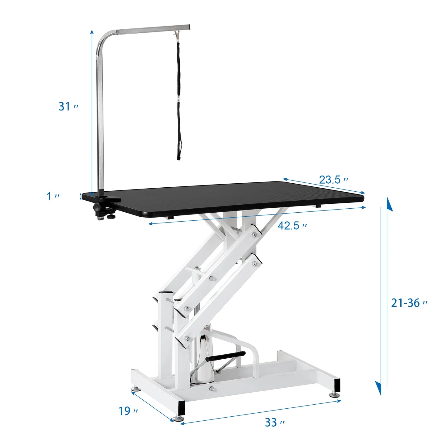 Hydraulic Dog Pet Grooming Table Adjustable Anti-Slip Platform Heavy Duty Big Size Z-Lift Pets Stand for Pet Grooming Styling