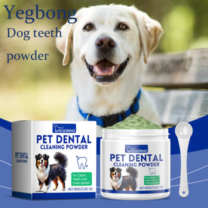 Dog Teeth Cleaning Powder Gentle Remove Teeth Stains Prevent Tartar and Plaque Eliminate Bad Breath Pet Teeth Cleaner