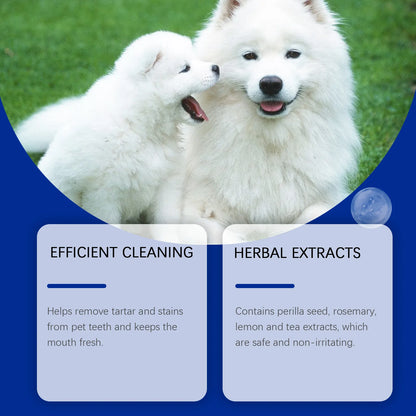 Dog Teeth Cleaning Powder Gentle Remove Teeth Stains Prevent Tartar and Plaque Eliminate Bad Breath Pet Teeth Cleaner