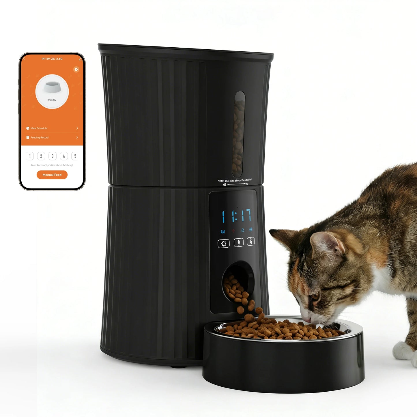 4L Automatic Cat Feeder WiFi Timed Cat Food Dispenser with APP Control Dual Power Supply Indoor Programmable Pet Feeder