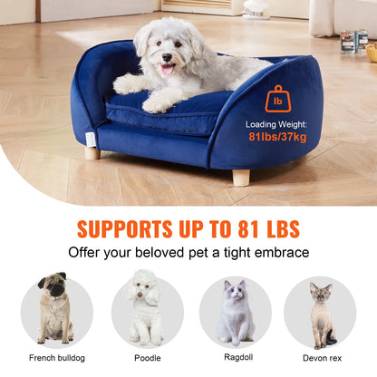 VEVOR Pet Sofa Dog Couch for Medium-Sized Dogs and Cats Soft Velvety Dog Sofa Bed for Living Room Bedroom Pet Store or Clinic