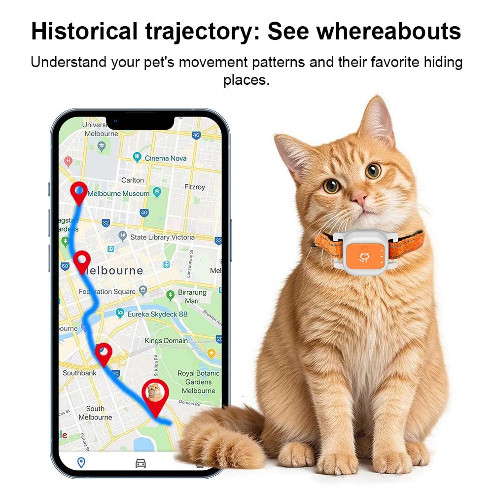 GPS Pet Locator Real-Time Tracking, Anti-Lost, Voice Call & Movement Trajectory Recorder for Dogs