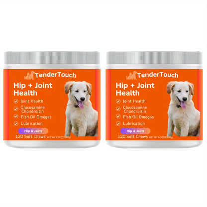 240 Chews - 2 Pack (2 x 180g/6.35oz) 360g/12.7oz - TenderTouch Hip & Joint Health - Glucosamine for Dogs Soft Chews