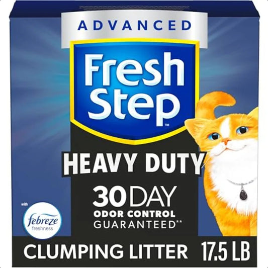 Clumping Cat Litter Heavy Duty Advanced Long Lasting 30Day Odor Control with Odor Eliminating Carbon 17.5 lb