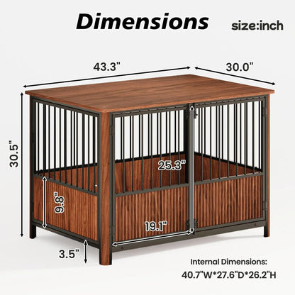 Pens Hutches Walnut Furniture Dog Cage Large Medium Pet House Decorative Indoor Crate Table for Bedroom