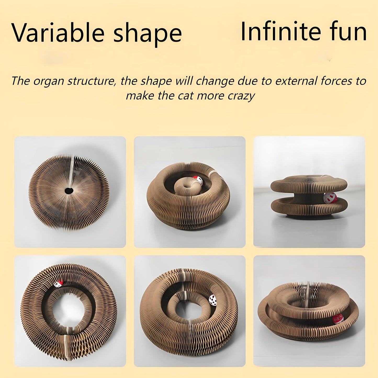 Cat Scratching Board with Bell – Corrugated Paper Toy, Durable Scratch Pad for Cats, Interactive Play & Stress Relief