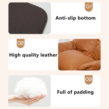 Pet Dog Cat Sofa Vintage，Leather Rectangle Pet Sofa Bed，PU  Dog Cat Pet Sofa Couch Chair ，Home Cat Puppy Faux Leather Couch