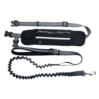 Hands Free Dog Leash with Zipper Pouch Reflective Bungee for Medium to Large Dogs Walking Jogging and Running