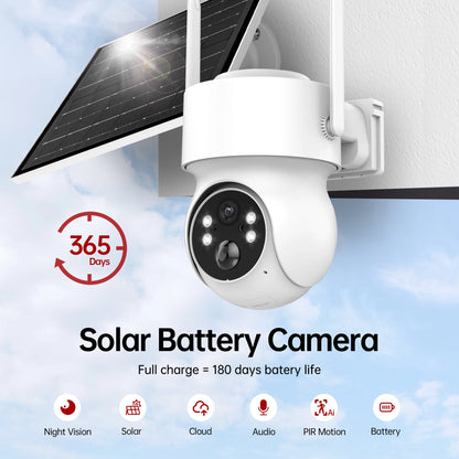 4MP Wireless Solar Camera Wifi Outdoor PIR Human Detect Surveillance Camera Solar panel Rechargeable Battery Security Cameras