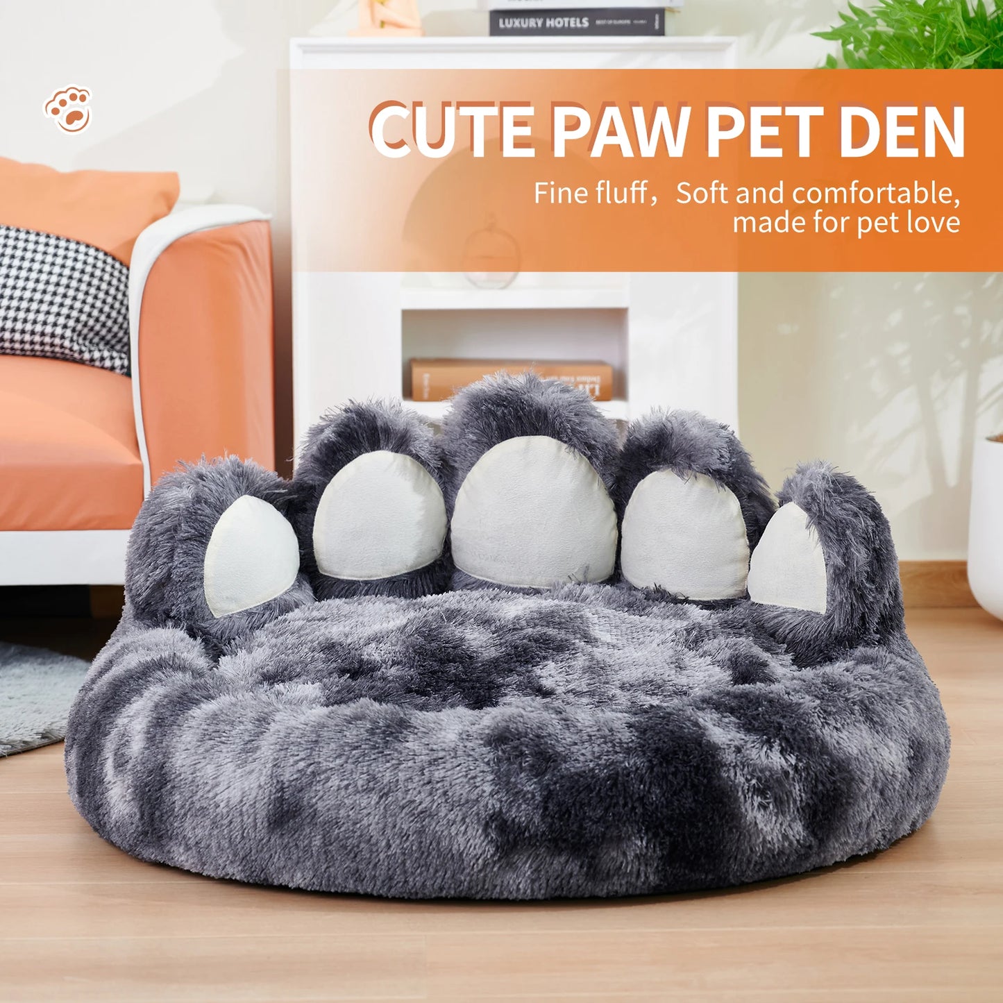 Cozy Comfy Pet Dog Bed Paw Shape Warm Dog Bed Cushion for Your Furry Friend Fluffy Dog Bed Mat Deep Sleeping Warm Thickened