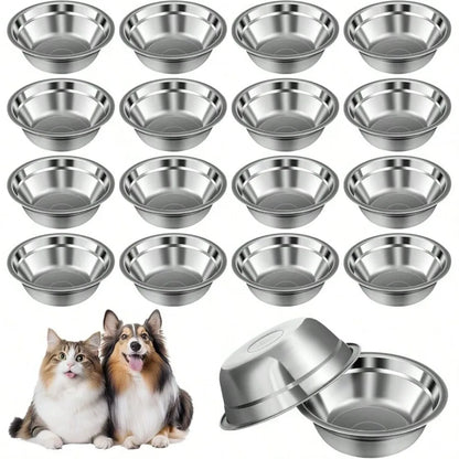 Pets Bowl Bulk 15 Oz Pet Feeding Bowl Stainless Steel Dog And Cat Bowls Pet Feeder Metal Small Puppy Raised Food And Wate