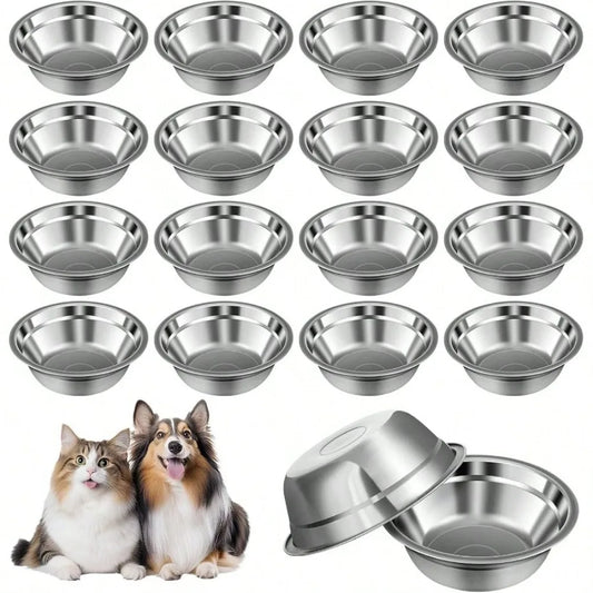 Pets Bowl Bulk 15 Oz Pet Feeding Bowl Stainless Steel Dog And Cat Bowls Pet Feeder Metal Small Puppy Raised Food And Wate